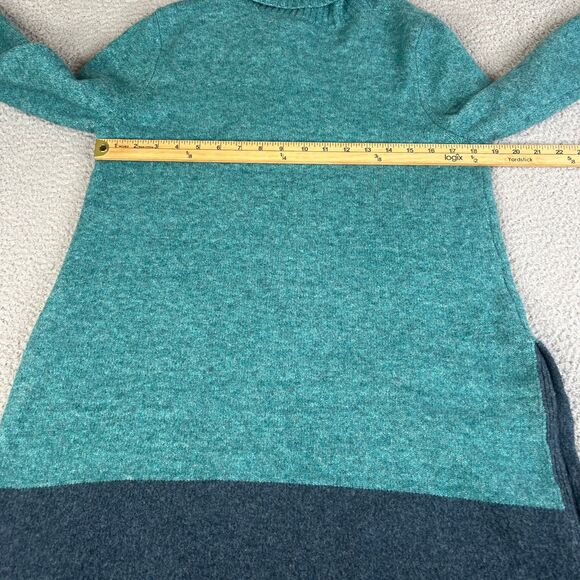 Soft Surroundings Tunic Sweater Women S Teal Wool Blend Side Button Shawl Collar - Picture 9 of 14